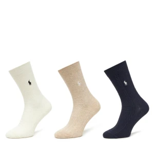 Zestaw 3 par wysokich skarpet damskich Polo Ralph Lauren 455923551003 Kolorowy