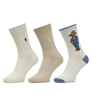 Zestaw 3 par wysokich skarpet damskich Polo Ralph Lauren 455972026001 Kolorowy