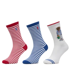 Zestaw 3 par wysokich skarpet damskich Polo Ralph Lauren 455972027001 Beżowy