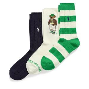 Zestaw 3 par wysokich skarpet damskich Polo Ralph Lauren 455982947001 Kolorowy
