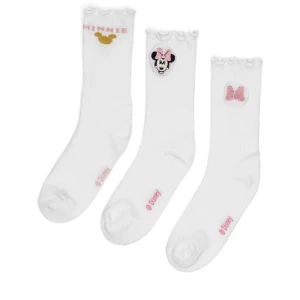 Zestaw 3 par wysokich skarpet dziecięcych Mickey&Friends ACCCS-AW24-116DSTC (3-PACK) Biały