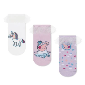 Zestaw 3 par wysokich skarpet dziecięcych Peppa Pig ACCCS-SS25-205PP(3-PACK) Biały