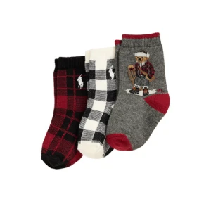 Zestaw 3 par wysokich skarpet dziecięcych Polo Ralph Lauren 441P03158001 Kolorowy