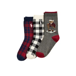 Zestaw 3 par wysokich skarpet dziecięcych Polo Ralph Lauren 443P03158001 Kolorowy