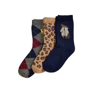 Zestaw 3 par wysokich skarpet dziecięcych Polo Ralph Lauren 447P03258001 Kolorowy