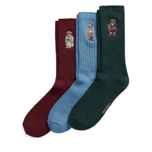 Zestaw 3 par wysokich skarpet męskich Polo Ralph Lauren 449P04718001 Kolorowy