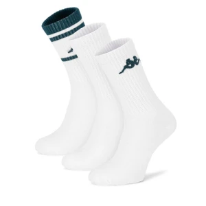 Zestaw 3 par wysokich skarpet unisex Kappa KR_SUPERT_SS25 (3-PACK) Biały