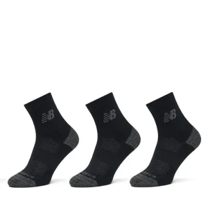 Zestaw 3 par wysokich skarpet unisex New Balance Active Cushion Quarter Socks LAS35204BK Czarny
