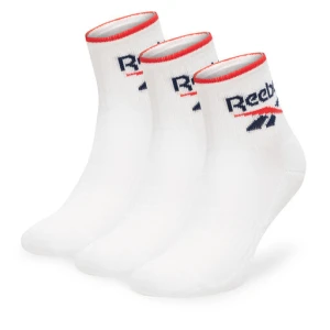 Zestaw 3 par wysokich skarpet unisex Reebok R0362-SS24 (3-pack) Biały