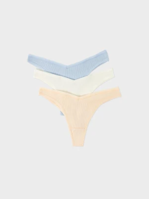 Zestaw 3 stringów z bawełny Etam