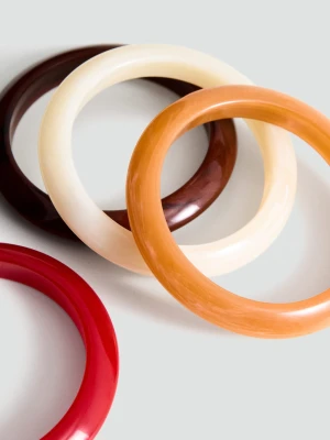 Zestaw 4 bransoletek czerwony - Kobieta - Rozmiar uniwersalny - MANGO