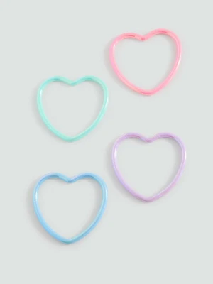 Zestaw 4 bransoletek z serduszkami różowy - Dzieci - Rozmiar uniwersalny - MANGO KIDS