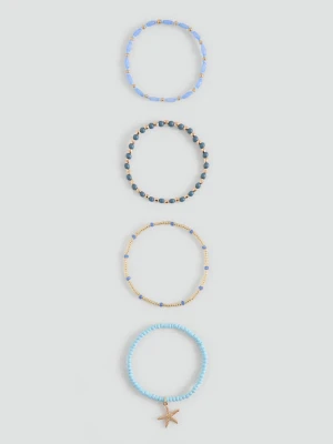 Zestaw 4 łączonych bransoletek niebieski - Dziewczyna - Rozmiar uniwersalny - MANGO TEEN