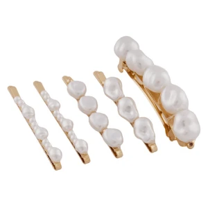 Zestaw 5 spinek do włosów Aldo Pearlyclips 13995066 Złoty