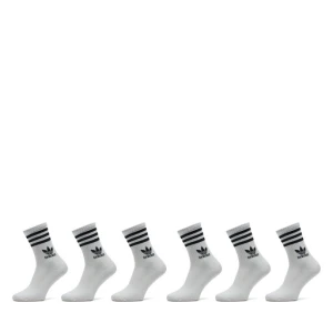 Zestaw 6 par wysokich skarpet unisex adidas 3-Stripes JE1828 Biały