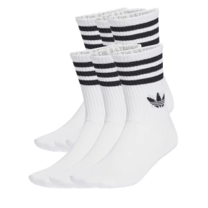 Zestaw 6 par wysokich skarpet unisex adidas 3-Stripes JV7410 Biały