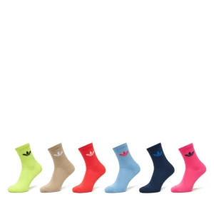 Zestaw 6 par wysokich skarpet unisex adidas Trefoil Cushion JY2679 Kolorowy