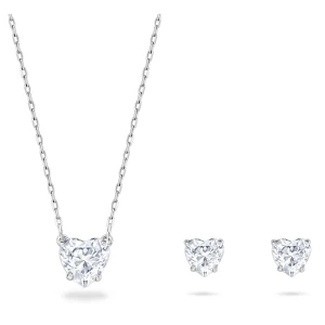 Zestaw Attract, Serce, Biały, Powłoka z rodu Swarovski