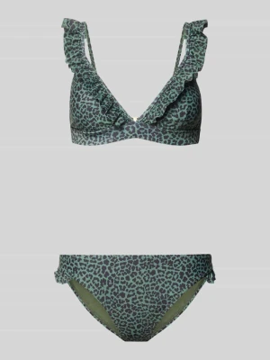 Zestaw bikini we wzór na całej powierzchni z falbanami Shiwi