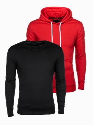 Zestaw bluz męskich BASIC - mix 2-pak V1 - Rozmiar: XXL Ombre Clothing