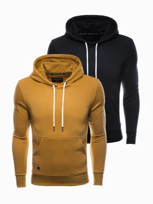 Zestaw bluz męskich z kapturem BASIC 2-pak - mix V4 - Rozmiar: XXL Ombre Clothing