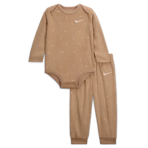 Zestaw body i spodnie dla niemowląt (6–12 M) Nike Baby Essentials - Brązowy