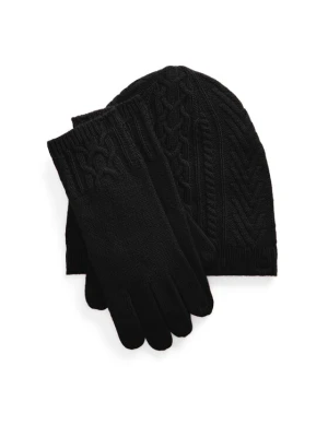 Zestaw czapka i rękawiczki LAUREN RALPH LAUREN 454960056002 Czarny