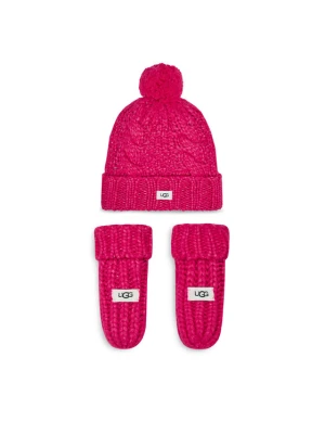 Zestaw czapka i rękawiczki Ugg K Infant Knit Set 22726 Różowy