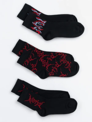 Zestaw czarnych skarpet z autorskimi grafikami 3-PAK Reporter