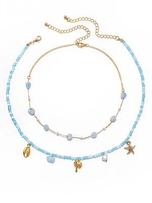 Zestaw delikatnych naszyjników - złoty  magmac 