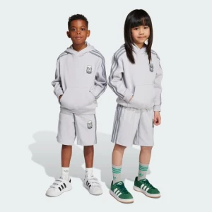 Zestaw dla dzieci z bluzą z kapturem i spodenkami adidas x Minecraft Light Solid Grey