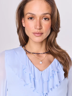 Zestaw dwóch naszyjników z koralikami i złotą zawieszką TARANKO