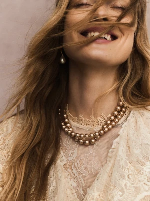 Zestaw dwóch naszyjników z różowych pereł TARANKO