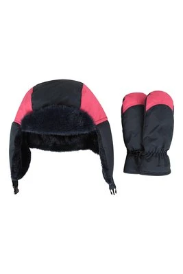 Zestaw dziecięcy: wodoodpona czapka uszatka i rękawiczki - Navy Mountain Warehouse