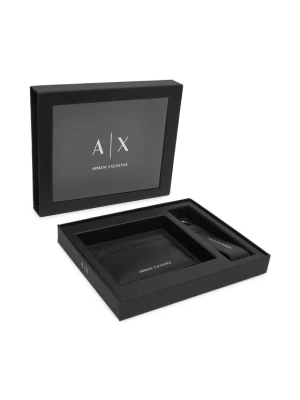Zestaw etui na karty i brelok Armani Exchange XM002217 AF22541 UC001 Czarny