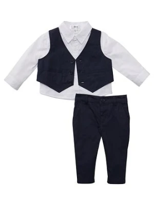 Zestaw garniturowy: koszula, kamizelka i spodnie z czystej bawełny (komplet 3-częściowy) bonprix