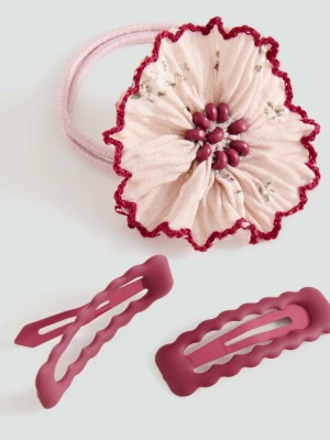 Zestaw gumek i spinek wiśniowy - Dzieci - Rozmiar uniwersalny - MANGO KIDS