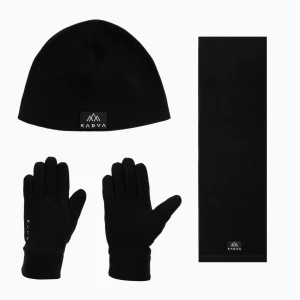 Zestaw KADVA TREKKO 3in1 SET fleece czapka + szalik czarny