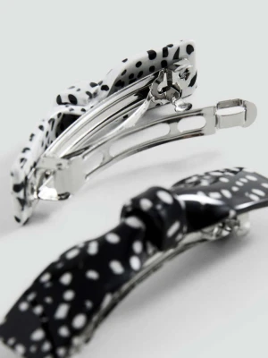 Zestaw klamerek z kokardą czarny - Kobieta - Rozmiar uniwersalny - MANGO