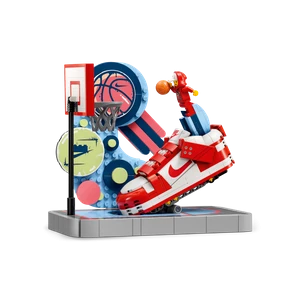 Zestaw klocków do budowania z ekskluzywną minifigurką Nike Dunk Trickshot x LEGO® Set - Czerwony
