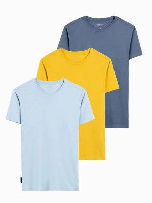 Zestaw koszulek bawełnianych BASIC 3-pak - mix V18 - Rozmiar: M Ombre Clothing