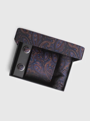 Zestaw krawat z poszetką i spinkami 00001A81PXA Giacomo Conti