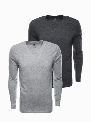 Zestaw longsleeve męski V-NECK - mix 2-pak V1 Z41
 -                                    L