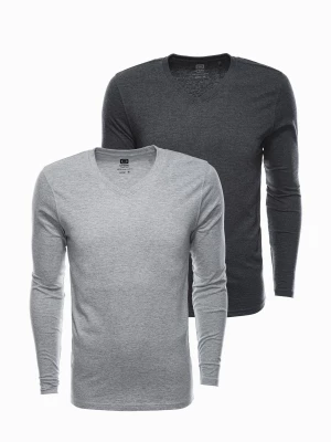 Zestaw longsleeve męski V-NECK - mix 2-pak V1 Z41
 -                                    M