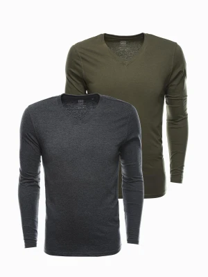 Zestaw longsleeve męski V-NECK - mix 2-pak V9 Ombre Clothing