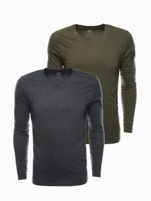 Zestaw longsleeve męski V-NECK - mix 2-pak V9 Z41
 -                                    L