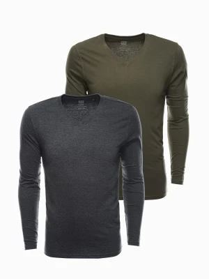 Zestaw longsleeve męski V-NECK - mix 2-pak V9 Z41
 -                                    M