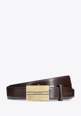 Zestaw męski: pasek i etui na karty ze skóry naturalnej brązowy Wittchen