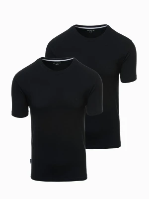 Zdjęcie produktu Zestaw męskich t-shirtów z okrągłym dekoltem - czarna V5 - Rozmiar: XXL Ombre Clothing
