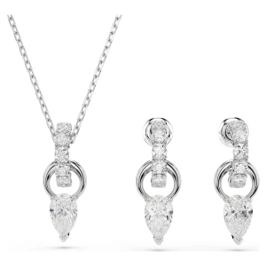 Zestaw Mesmera, Szlif gruszkowy, Szlif okrągły, Biały, Powłoka z rodu Swarovski